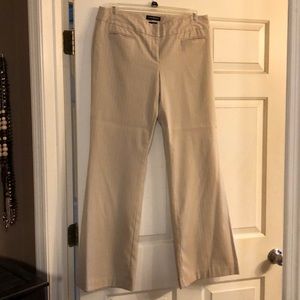 Express Editor Sz 12 khaki/white pinstripe pants